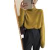 Women's Autumn/Winter Cowl Neck Wool Sweater - Casual & Versatile, Loose Fit, High Neck Base Layer