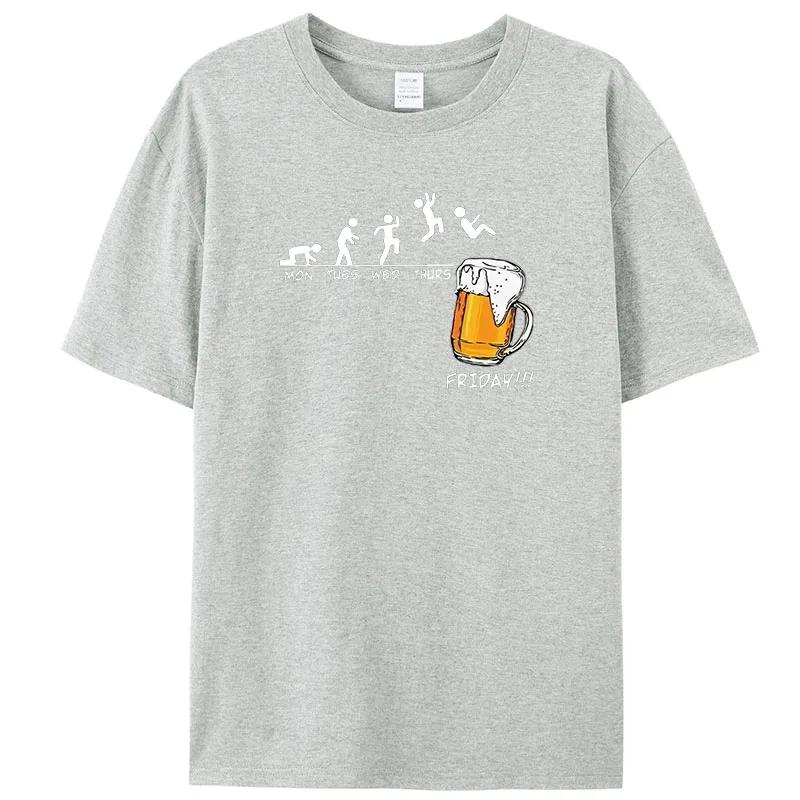 Friday Beer Print Men's Brand T-shirts Funny Graphic Hip Hop Summer Men Tshirts Streetwear Cotton Harajuku T-Shirt Short Sleeve