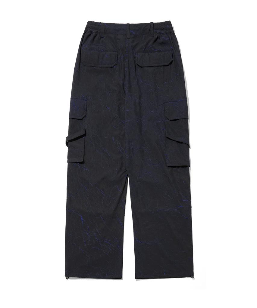 CGP Wrinkle Crack Wide Parachute Cargo Pants_Blue