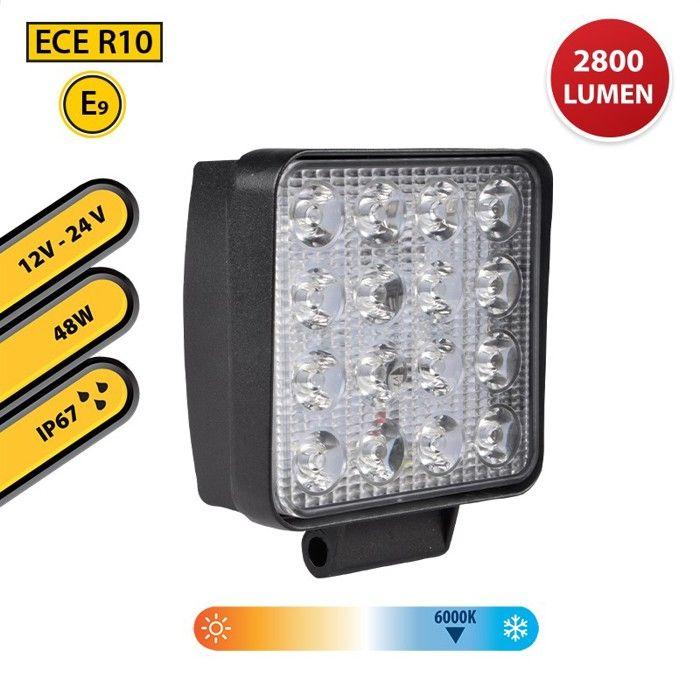 Arbeitsscheinwerfer - STAK - 12/24 V - 48 W - 2800 Lumen - IP67 - Schwarz