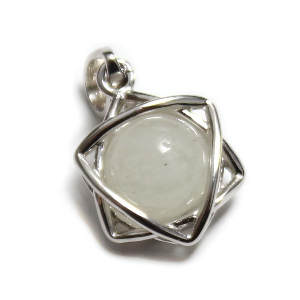 [Mizar] Libyan Glass Pendant, Hexagram, Sterling Silver 925 (Women's & Men's)