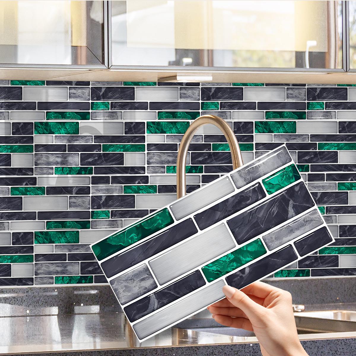 

Oil-Proof Kitchen Sticker Pvc Thickened Crystal 3D Effect Marble Tile Wall Sticker Self-Adhesive Decoration 15*30cm