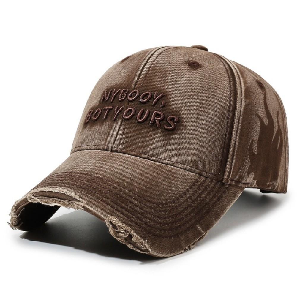 Embroidered Letters Baseball Caps Distressed Design Sunshade Sunscreen Hat  Outdoor Activities