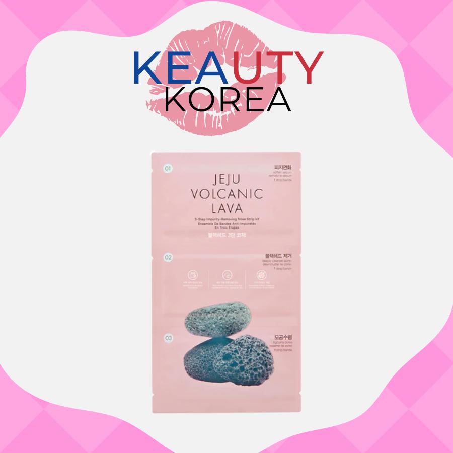The Face Shop Jeju Volcanic Lava Blackhead 3-Step Nose Strip Kit