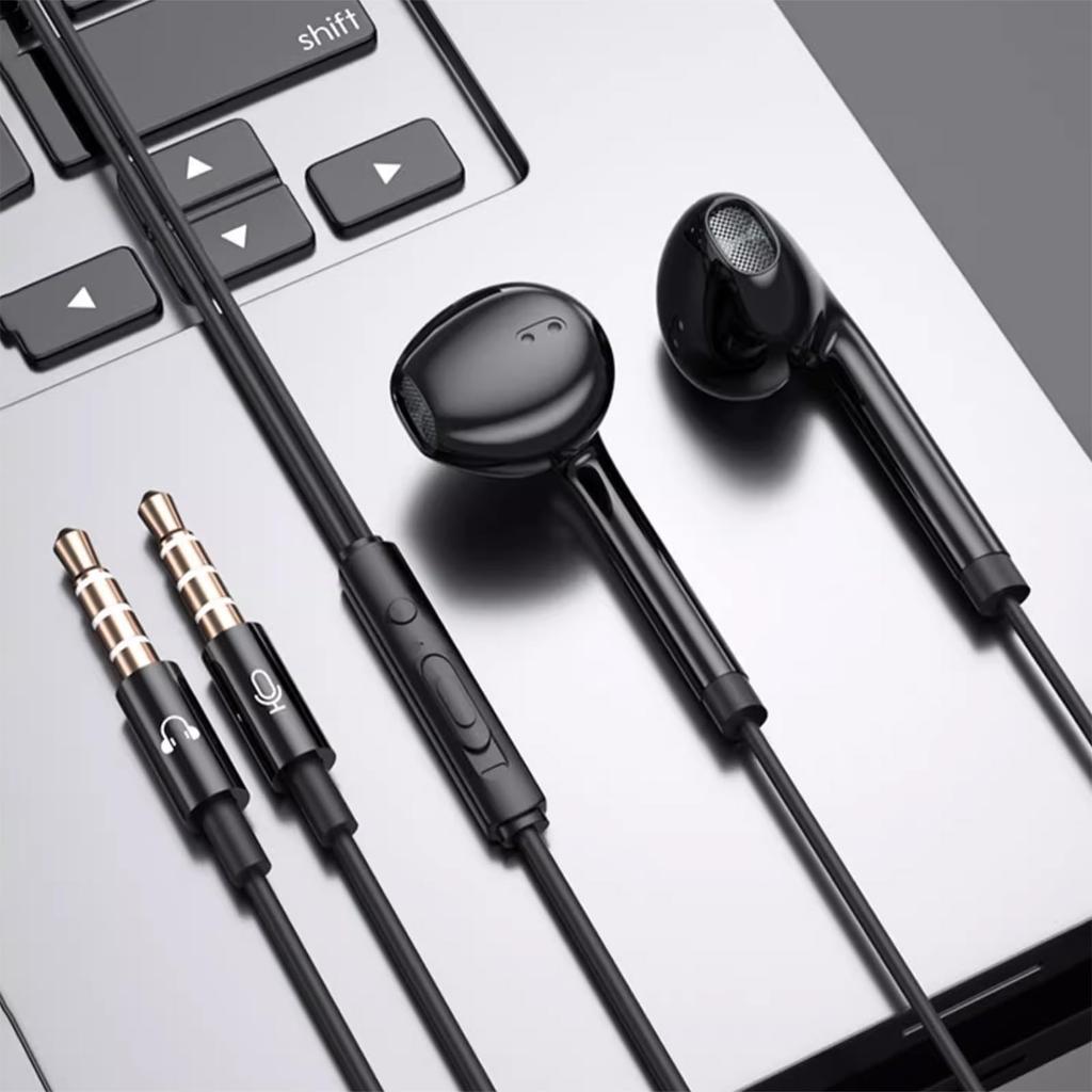 Fones de ouvido gamer com fio de 2m de comprimento com plugue duplo dedicado compatível com PCs desktop e som independente separa fone de ouvido e microfone