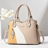 Handbag with Patchwork and Contrasting Colors, Single Shoulder Crossbody Bag, Fashionable Large Bag