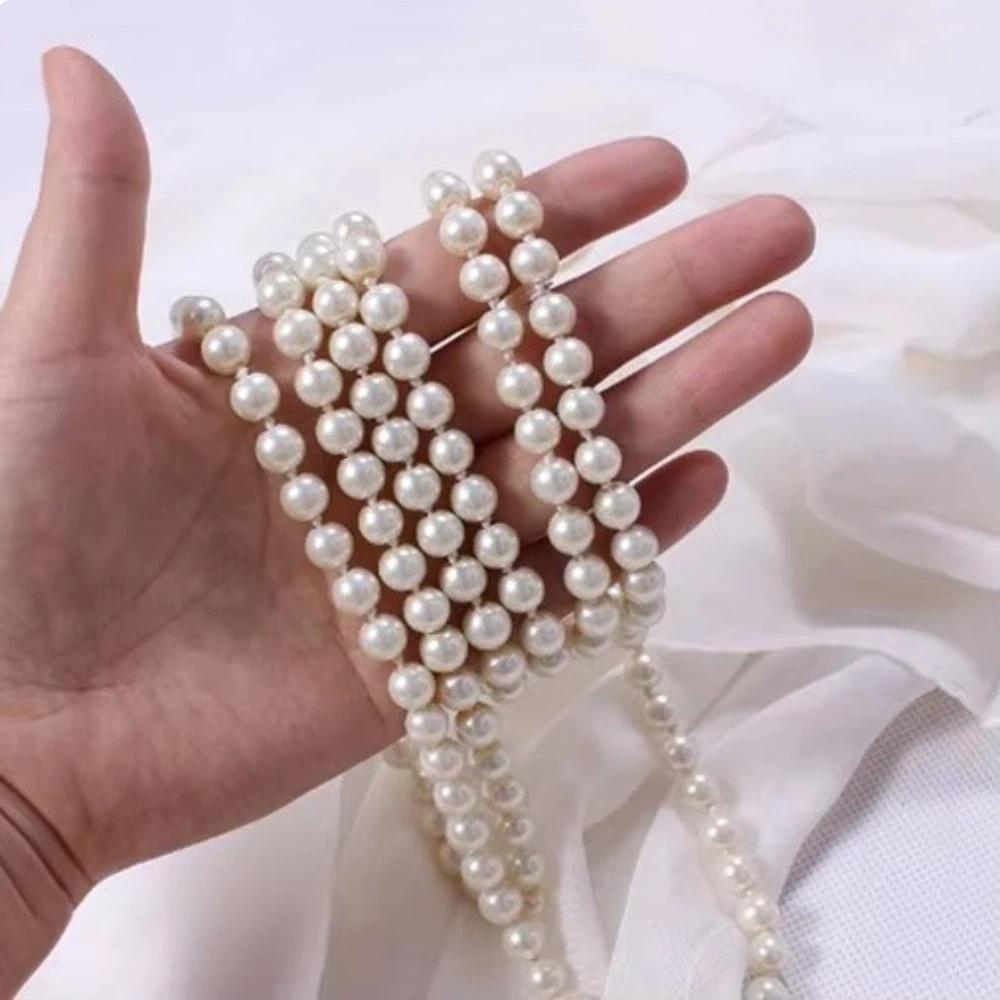 Mehrschichtige Imitation Perlenketten Vintage Perlenketten Neue Lange Halsketten Damen Mode