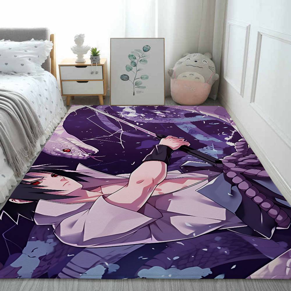 S-Sasuke Uchiha Floor Mat Pattern Printed Flannel Door Mat, Suitable For Bathroom, Living Room, Home Decoration