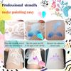 Face Paint Palette, Halloween and Easter Face Painting Makeup, Bright Colors, Quick Drying, Glitter, Gradient Effects & Stencils