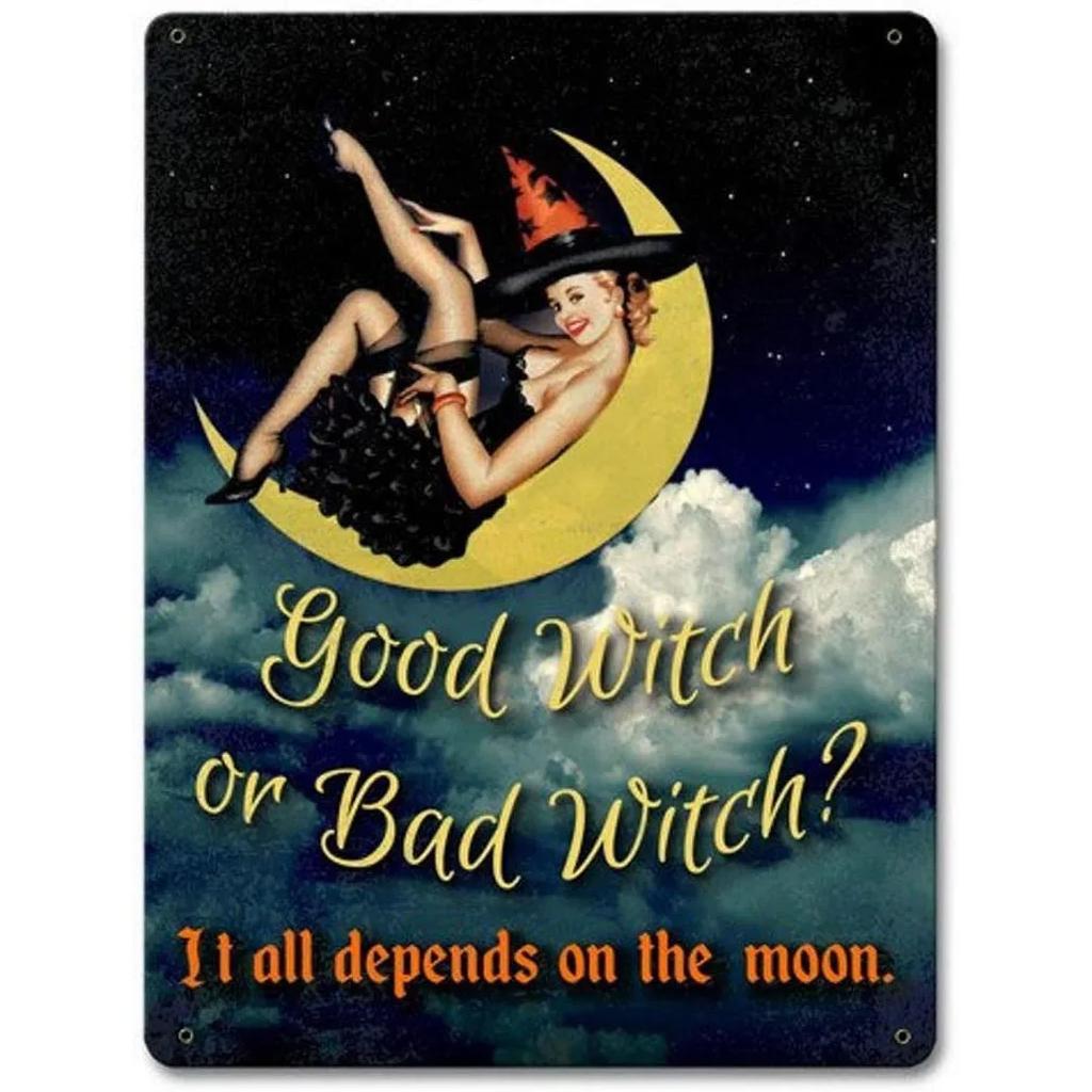 In A World Full of Princesses Be A Witch  Happy Halloween Metal Tin Sign for Indoor  Outdoor Home Bar Coffee Wall Decor  Hall
