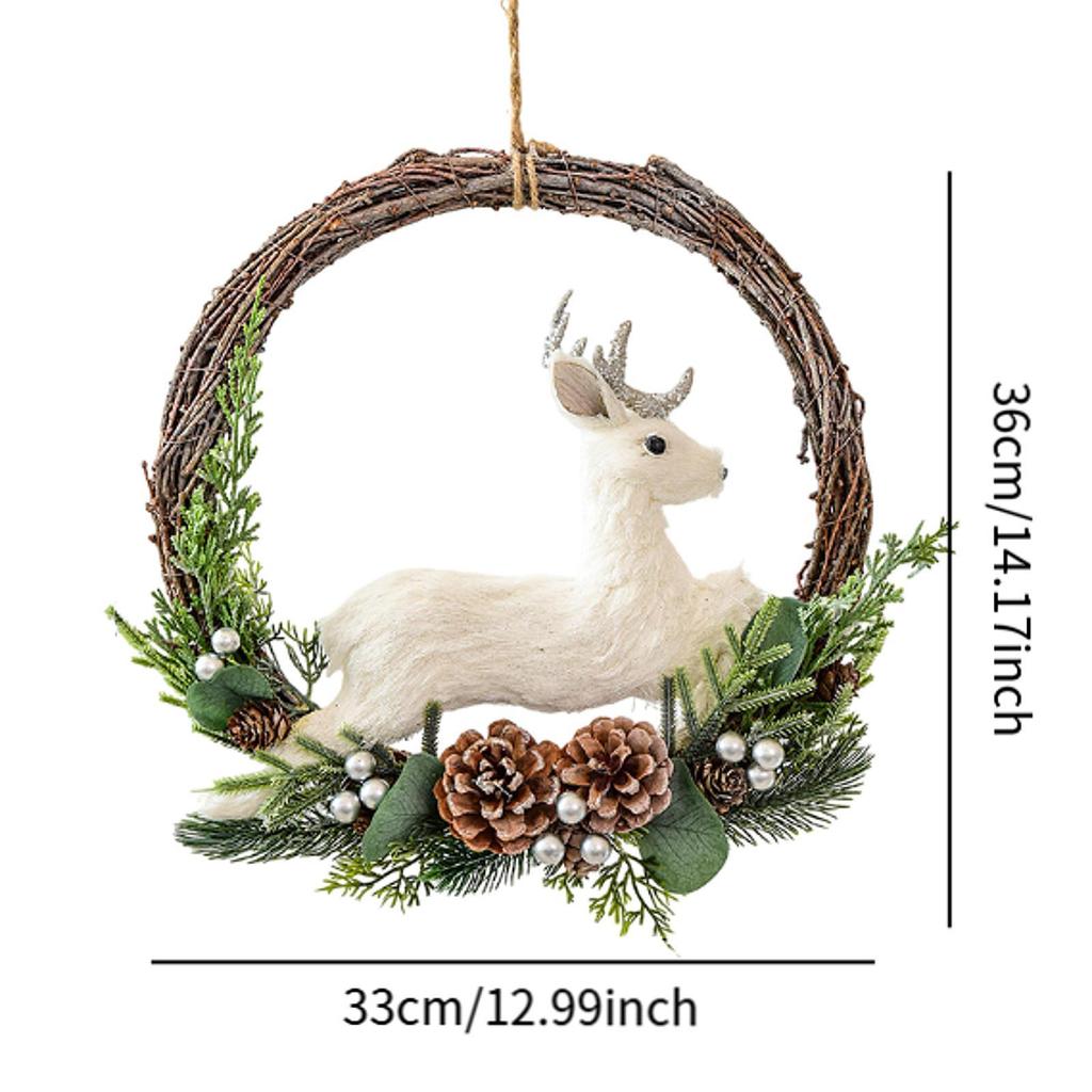 Christmas Wreath Front Door Christmas Layout Props Wall Christmas Decoration for Wedding Festival Garden New Year Housewarming
