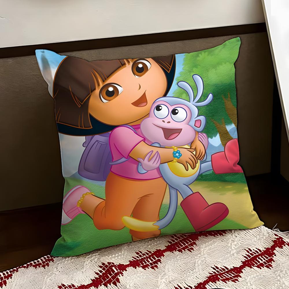 Anime cute DDora the EExplorer Cushion Cover Reversible Soft Durable Pillow Cover Home  Car MultiScene Use for Daily Comfort
