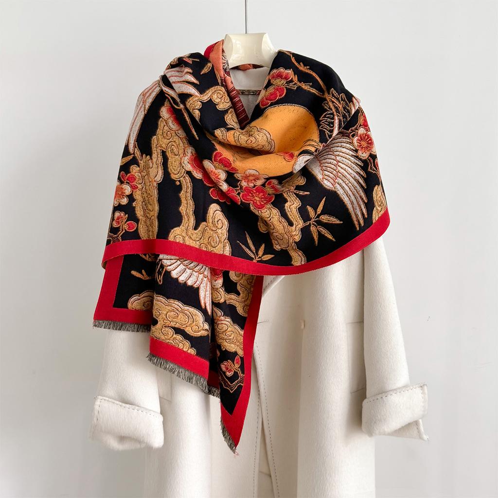 Winter Thickened Warm Shawl Cashmere And Versatile Variety Of Windproof And Cold-Proof Scarf Neck Protection Scarves