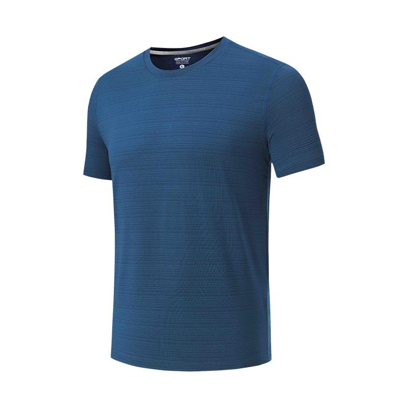 Men's Quick-Dry Short Sleeve Round Neck Sports T-Shirt: Breathable, Elastic, Plus Size Top for Running & Fitness