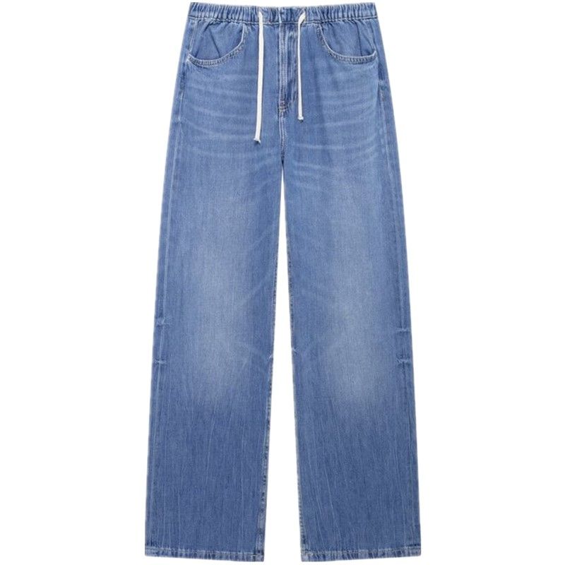 

Fashion Style 2024 Autumn New F Women s Mid Waist Pajamas Style Loose Casual Denim 5520220 Blue L