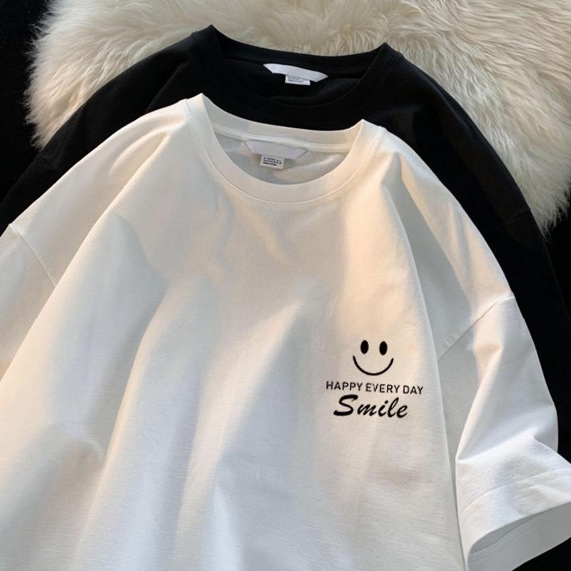 Korean Style Men's Summer Loose Fit Short-Sleeve T-Shirt - Trendy, Versatile, and Handsome for Students