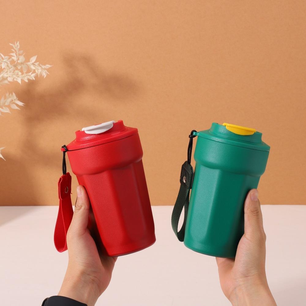 Stainless Steel Eight-Angle Coffee Cup Large Capacity with Lid Vacuum Insulated Cup Portable Sports Cup