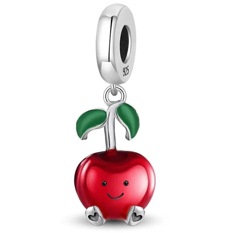 Copper Metal Doughnut Cherry Pineapple Strawberry Cherry Pendant Bead Component Charm Bead Component Ball Ideal Designed For Bracelets Do It Yourself