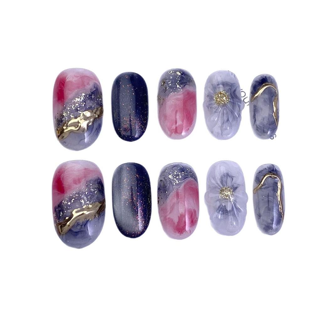 Cross-Border Cat Eye Latte Art Gel Beads Versatile Whitening Oval Handmade Wearable Nails