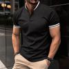Sommer Hvit Svart Khaki Patchwork Farge Poloskjorte Knapplomme Sportspoloskjorter for menn