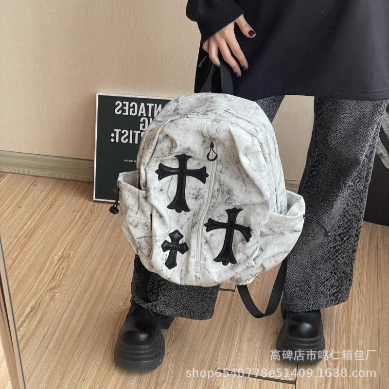 Homemade original cross versatile schoolbag college student junior high school student backpack large capacity durable student backpack