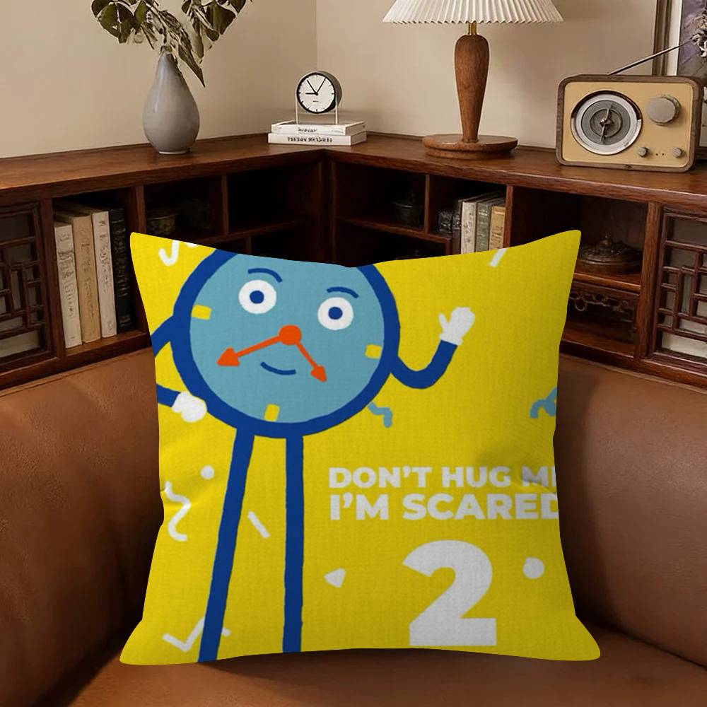 Dont Hug Me Im SScared Pillow Covers Cartoon Sofa Decorative Home Doublesided Printing Short Plush Cute Cushion Cover