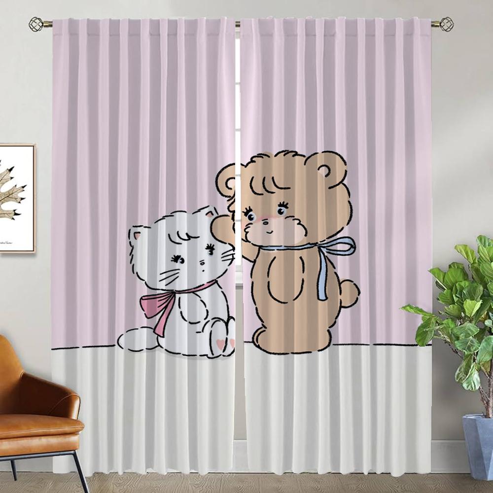 Mikko Modern Living Room Curtains for Camera Halloween Decoration Home Interior Curtains 2 Pieces Shades Tulle for Bedroom Child