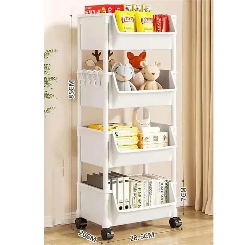1/2 Set Trolley Bookshelf Kitchen Storage Rack Kitchen Corner Narrow Slit Storage Cabinet Bathroom Living Room Home Organizer
