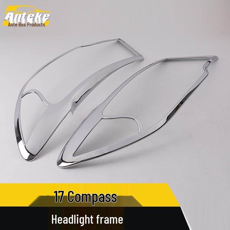 17 Compass Headlight Frame Electroplated Cover Sticker - Car Accessory