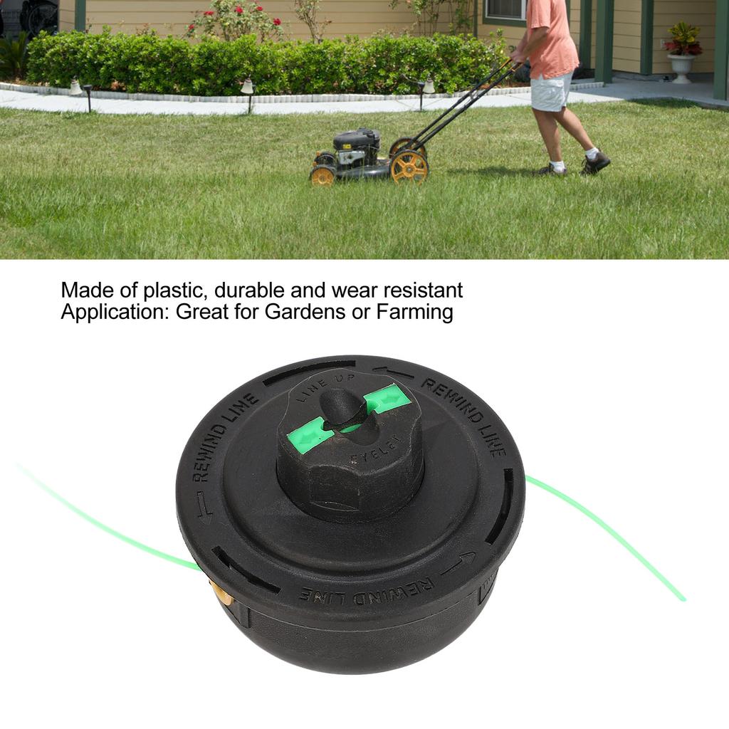 Internal Thread 7mm Green String Trimmer Head Replacement Lawnmower Weeding Head for Farming Gardening