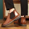 Autumn British Chelsea Boots Men's Retro Leather Short Boots Business Formal Pointed Office Oxford Shoes