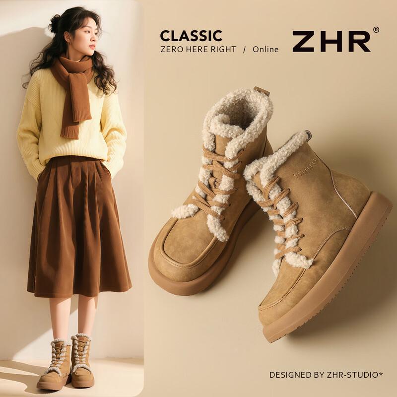 ZHR Women s Winter Plush High-Top Martin Boots 36