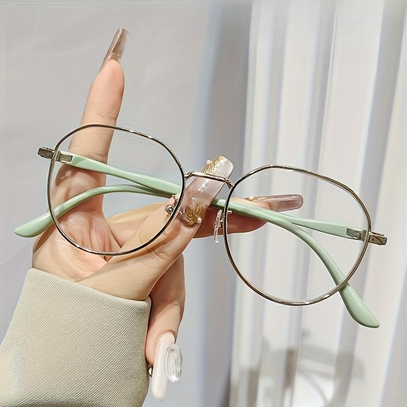 +100~+400 Simple Classic Round Metal Frame Women'S Reading Glasses Suitable for Daily Reading and Wear Glasses