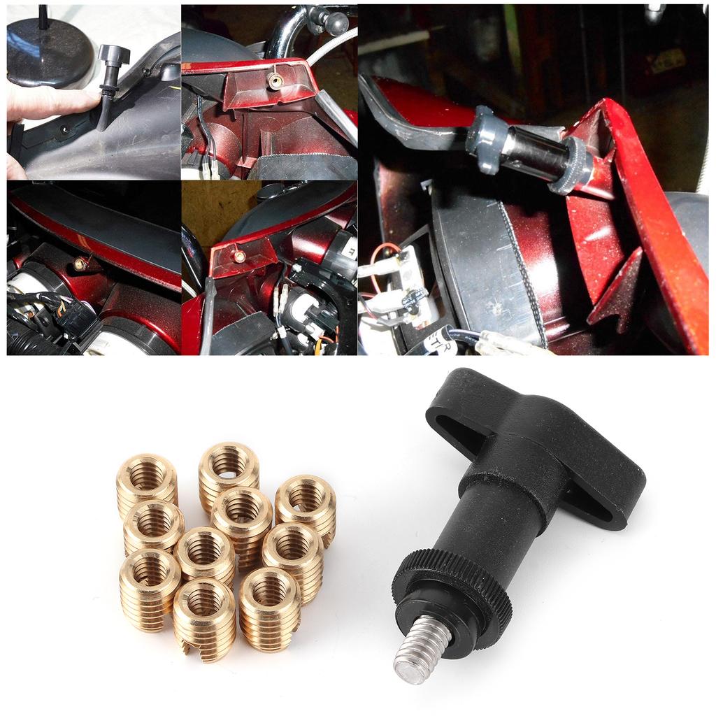 Motorcycle Fairing Insert Repair Kit Brass Bolts Screws WTHandle Installation Tool for Batwing Type
