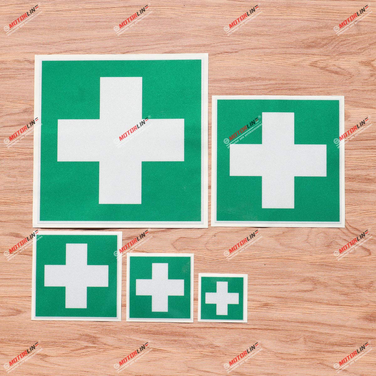 

5 шт. Светоотражающие 5,1 см, 7,6 см, 10,2 см, 15,2 см, 20,3 см Символ первой помощи Крест Универсальный зеленый