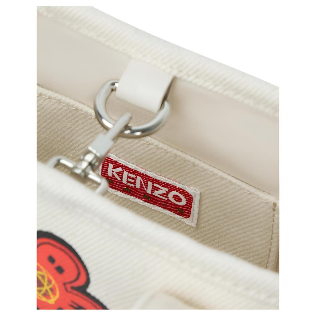 Kenzo X Futura 2000 Collaboration Floral Pattern Design Fabric Tote Bag Unisex Tote Bags Light-Brown FF68SA910F36-03