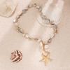 Retro Starfish White Shell Conch Pendant Necklace Women Simple Creative Colorful Stones Hand Woven beach Jewelry Girls