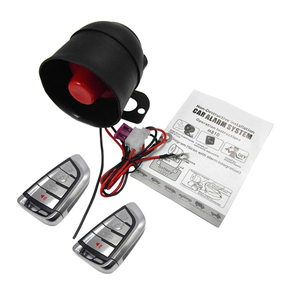 Universal 12V Car Vehicle Security System Burglar Alarm Protection Anti-theft System with 2 Remote Control Wiring Harness
