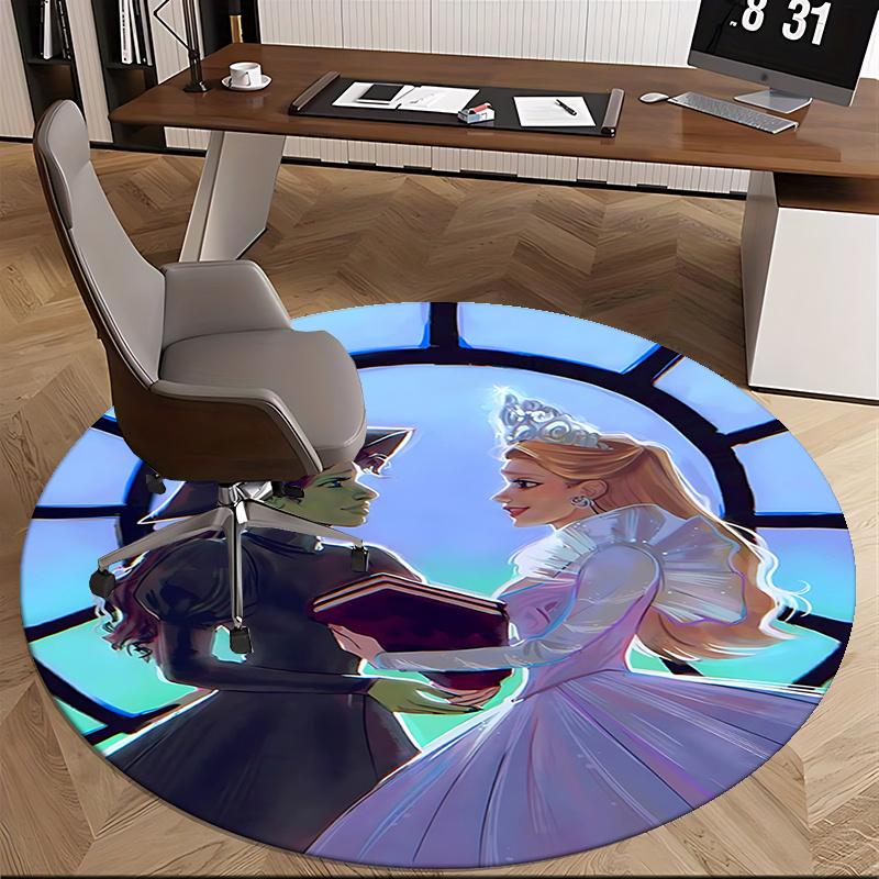 Witch and Princess,Fantasy Dress Up Set Chair Mat Round Rug Office Carpet, Non Slip, Suitable for Living Rooms, Bedrooms,Decor1205899a