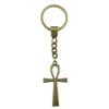 Gothic Floral Cross Keychain Religious Theme Pendant Key Ring 30mm Ring