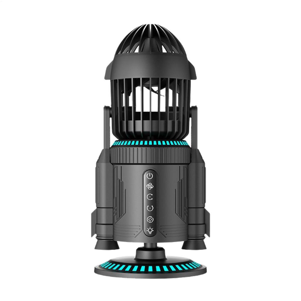 

Мощный настольный вентилятор Портативный электрический настольный вентилятор Тихий 5000 об/мин С подсветкой Форма ракеты Вращающийся циркулятор воздуха Для охлаждения серый