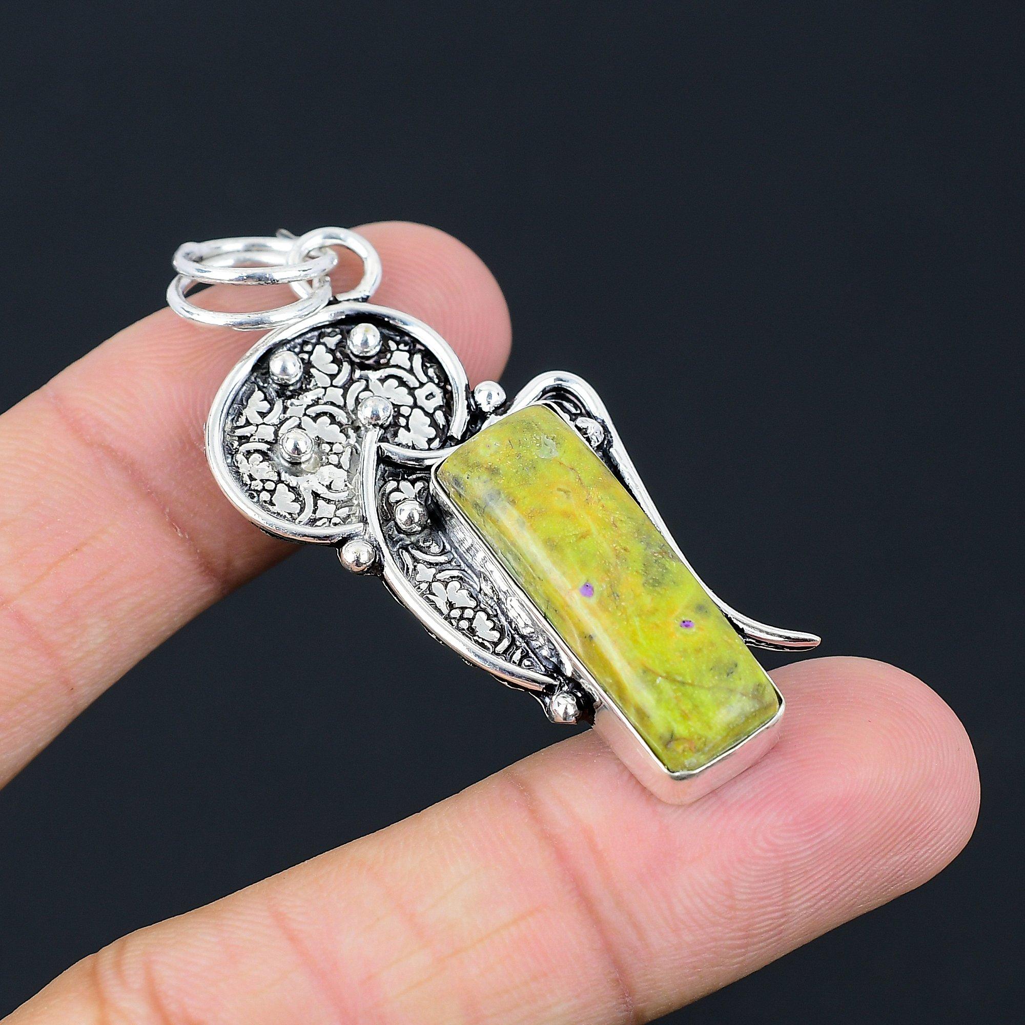 Birthday Gift For Her Natural Atlantisite Gemstone Pendant 925 Sterling Silver