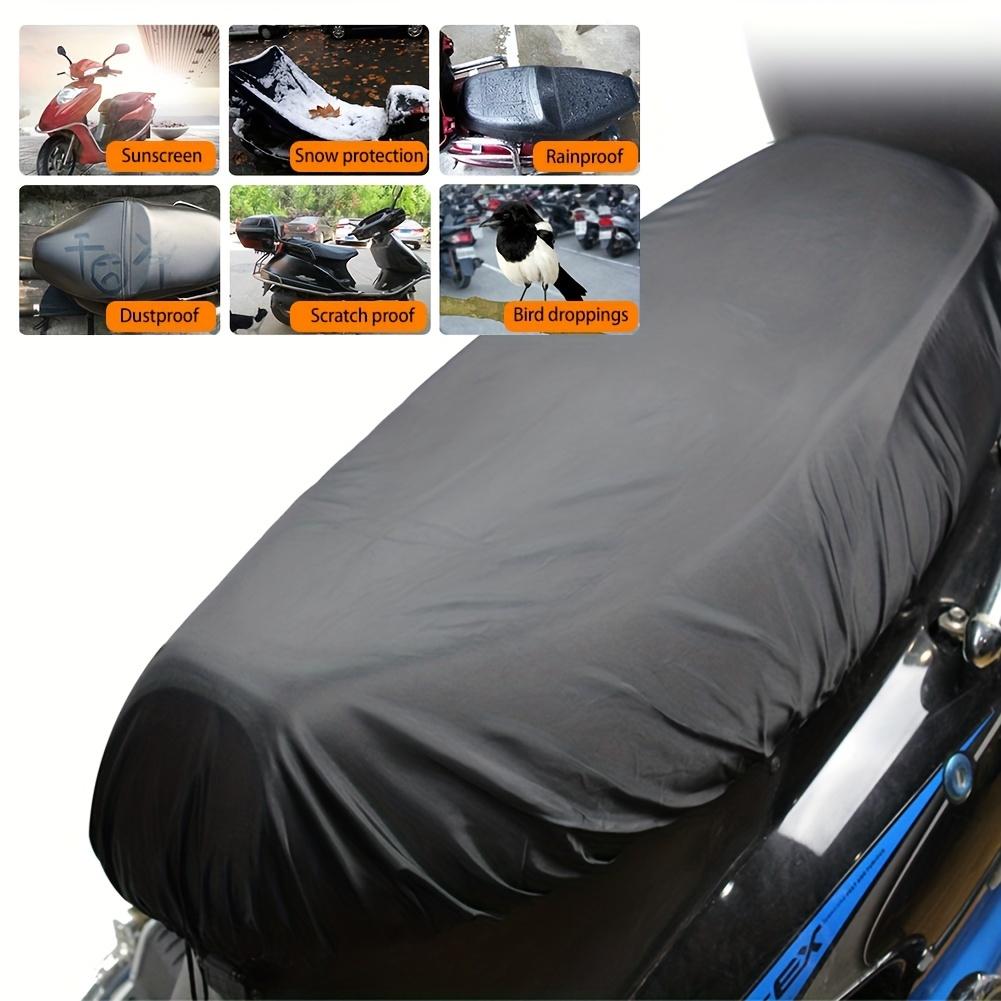 Motorrad Regen Sitzbezug Universal Flexibel Wasserdicht Sattelbezug Schwarz Staub UV Sonne Schutz Genäht Motorradzubehör