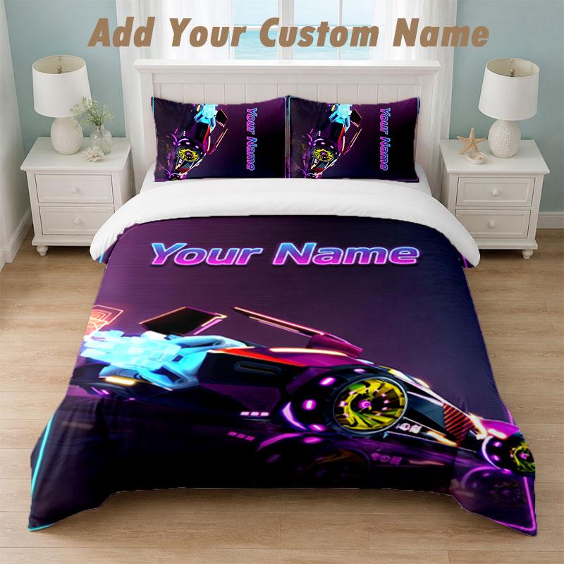 Bettwäsche-Set 1 Bettbezug 2 Kissenbezüge Rocket League Aufdruck Weiche Bettwäsche Schlafzimmer Dekor