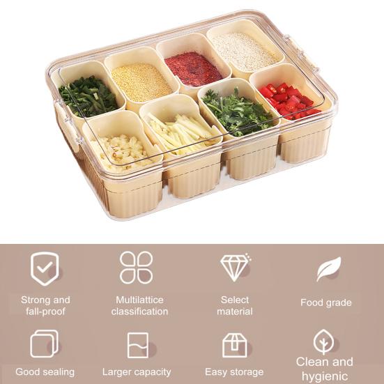 Große Snackbox mit Deckel, unterteiltes Serviertablett, transparenter Organizer für Süßigkeiten, Bausteine, Nüsse, Snacks mit 8 Fächern, tragbare Wurstwaren