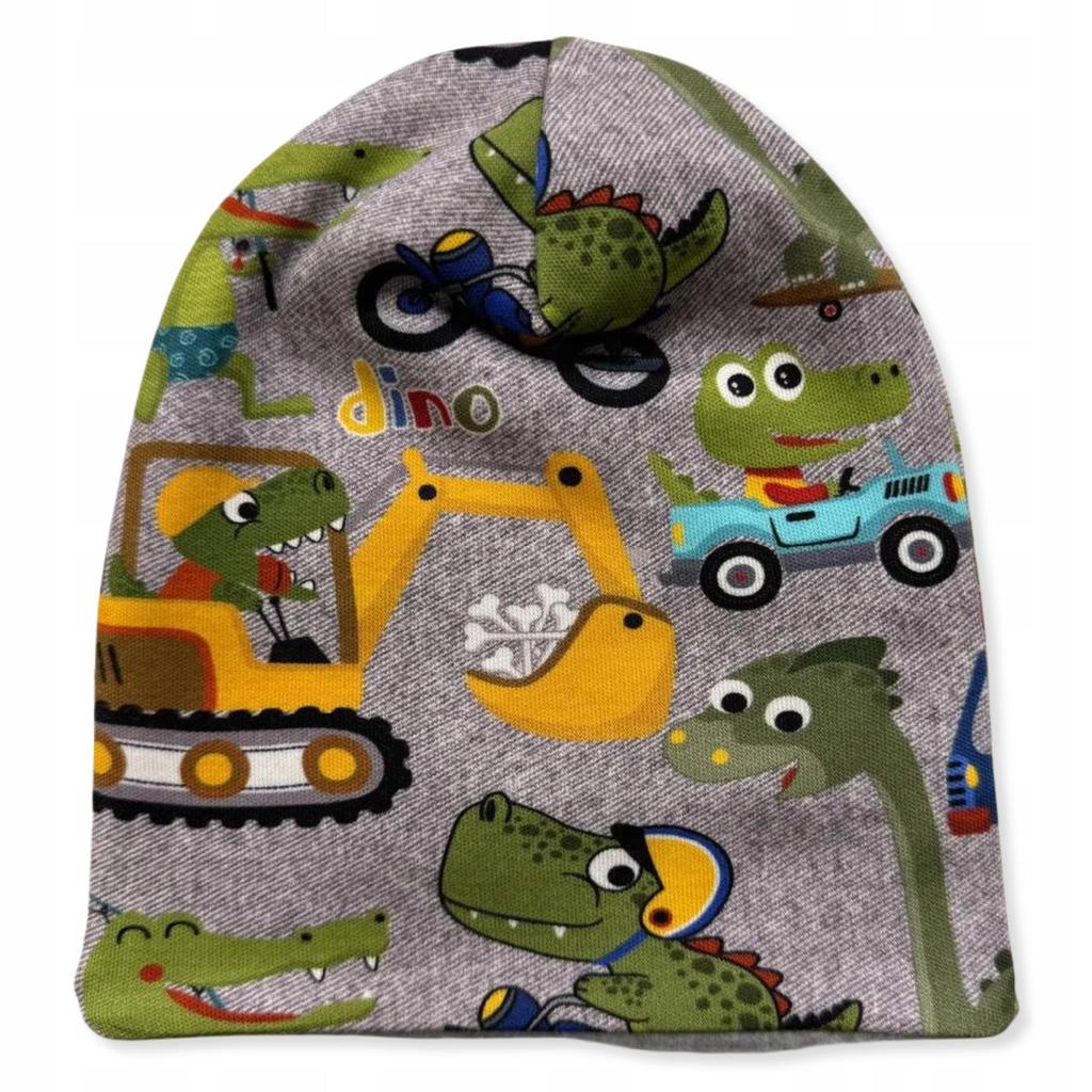 Komplet Niemowlęcy Czapka+Komin 62/68 Ciepły 36-38 Jesień Dino