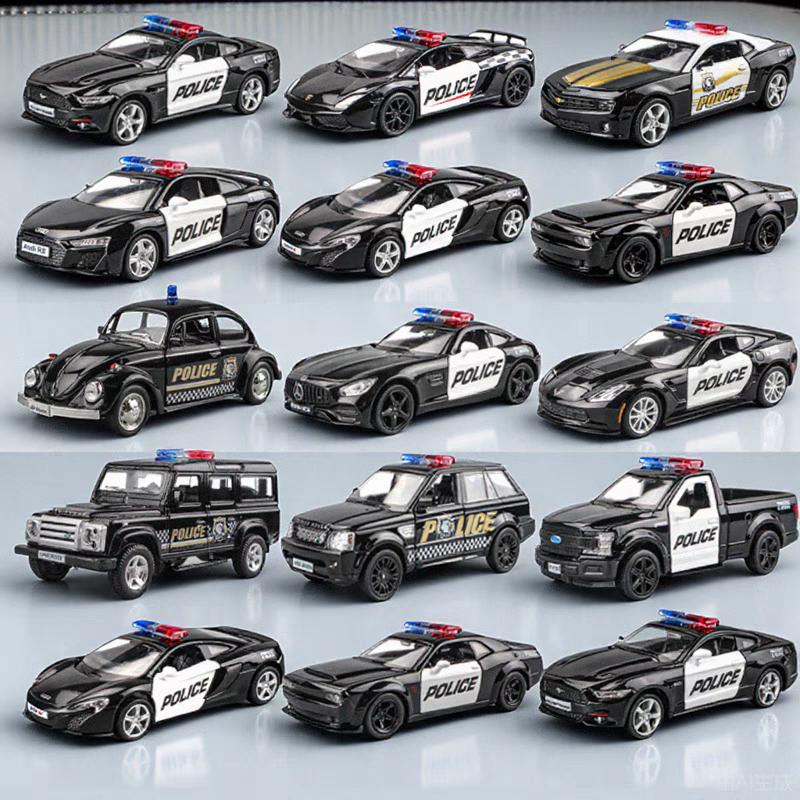 Seria Mașini de Poliție Volkswagen Mercedes Benz Dodge Lamborghini McLaren Ford Chevrolet Corvette Diecasts & Vehicule de Jucărie RMZ city 1:Model din aliaj 36