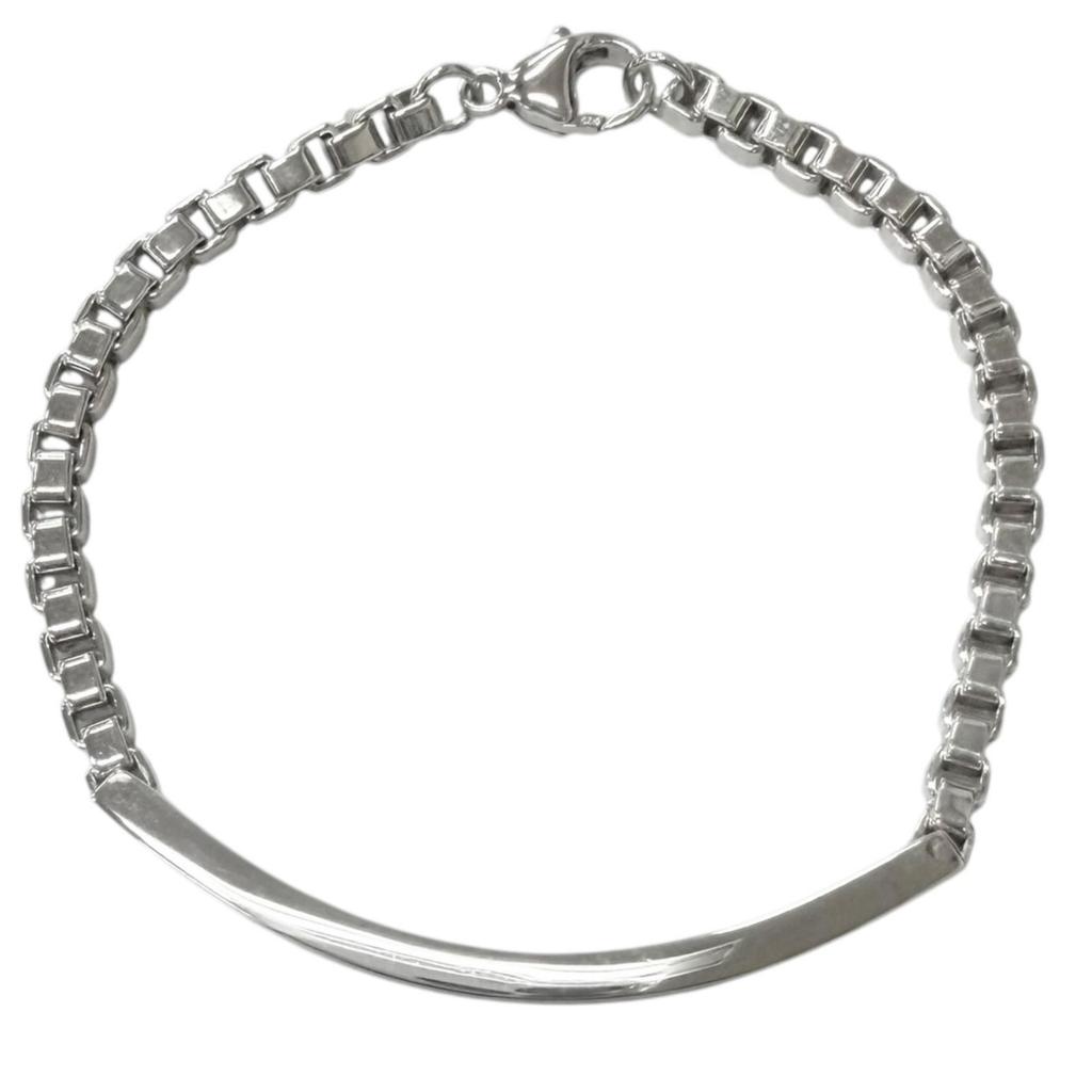 Excellent TIFFANY&Co. Venetian Link ID Bracelet Silver SV925 mens Used
