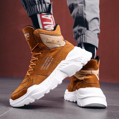 Moda Męska Zima Jesień Obuwie Outdoorowe Lekkie Gruba Podeszwa Kozaki Buty Wysokie Cholewki Grube Sneakersy