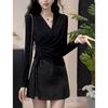 Plus Size V-Neck Long Sleeve Women's Slimming Loose Base Layer Top for Fall